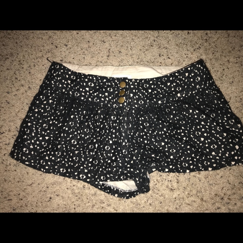 crochet black shorts